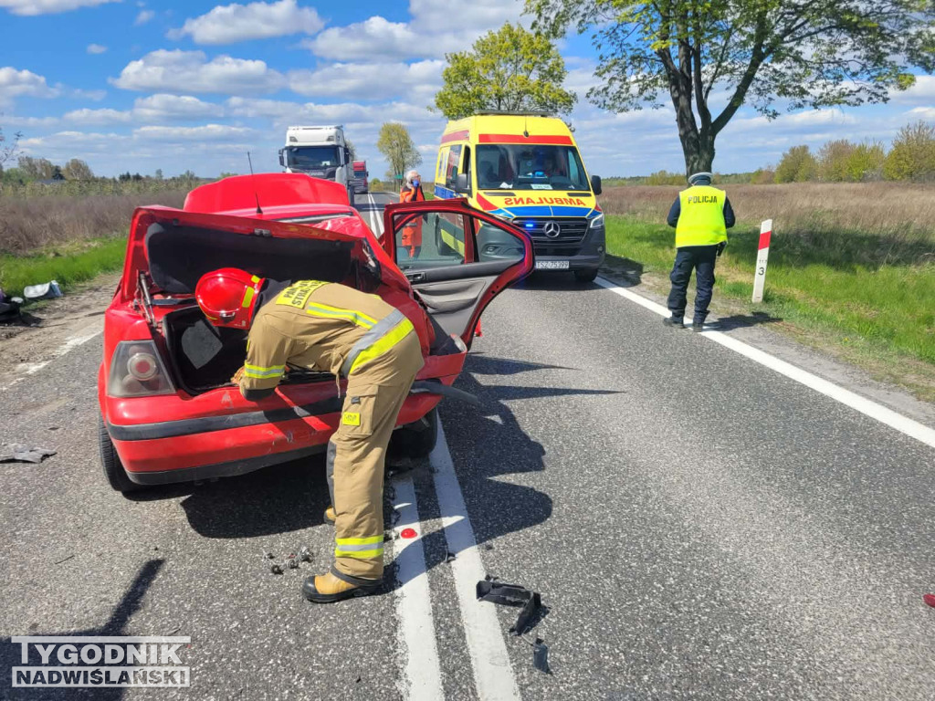 Wypadek w Trzebiesławicach w gminie Łoniów