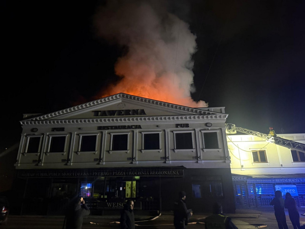 Pożar hotelu w Sandomierzu