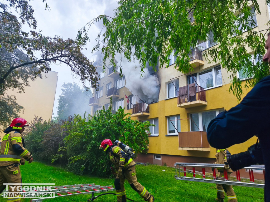 Pożar mieszkania na ul. Matejki w Tarnobrzegu