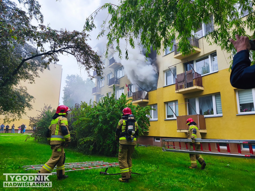 Pożar mieszkania na ul. Matejki w Tarnobrzegu
