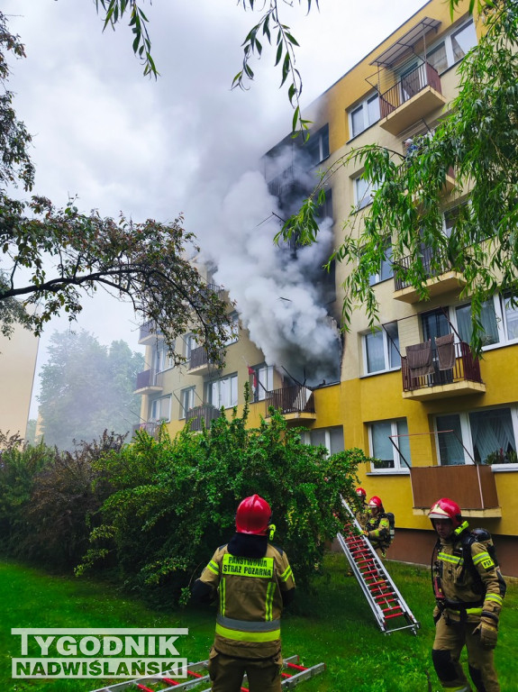 Pożar mieszkania na ul. Matejki w Tarnobrzegu
