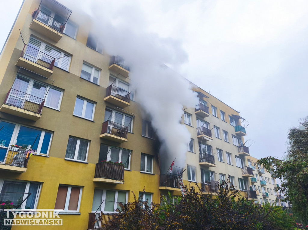Pożar mieszkania na ul. Matejki w Tarnobrzegu