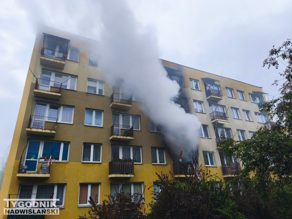 Pożar mieszkania na ul. Matejki w Tarnobrzegu