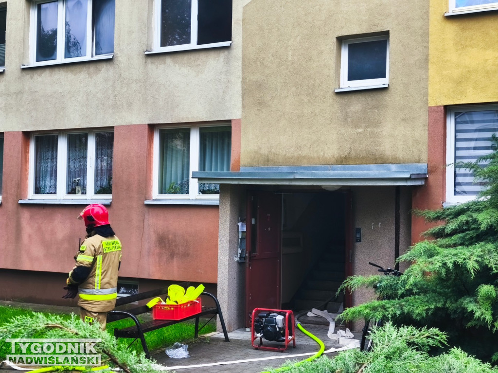 Pożar mieszkania na ul. Matejki w Tarnobrzegu