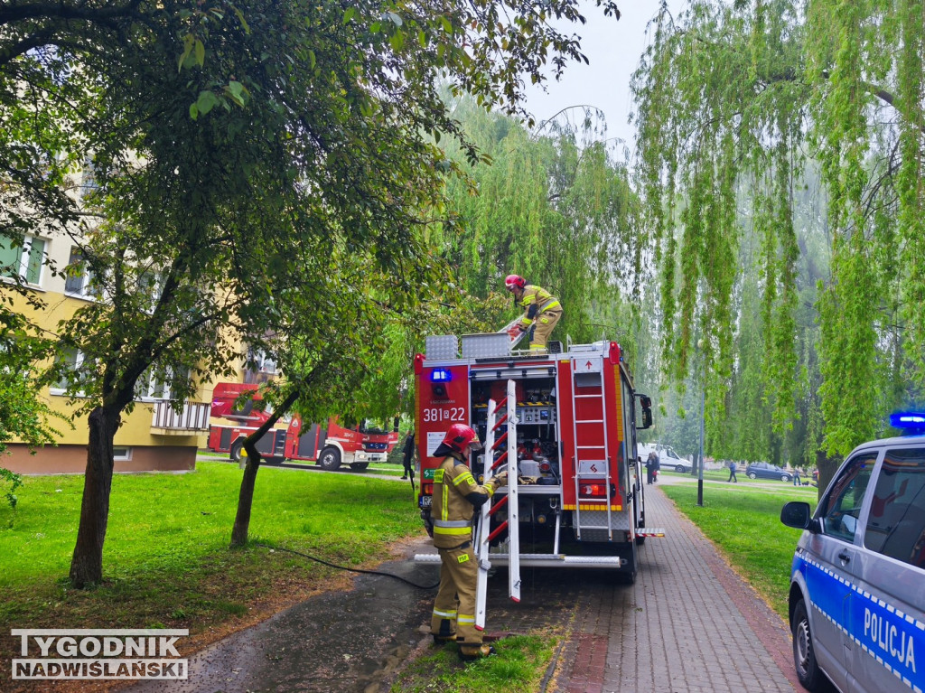 Pożar mieszkania na ul. Matejki w Tarnobrzegu