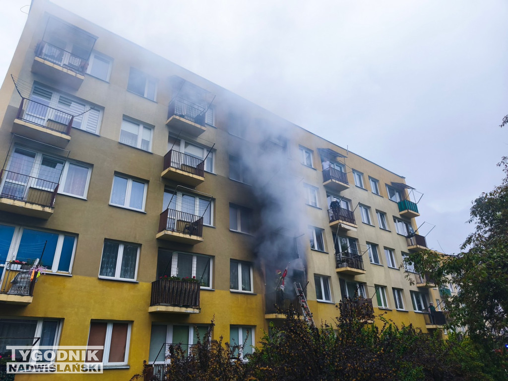 Pożar mieszkania na ul. Matejki w Tarnobrzegu