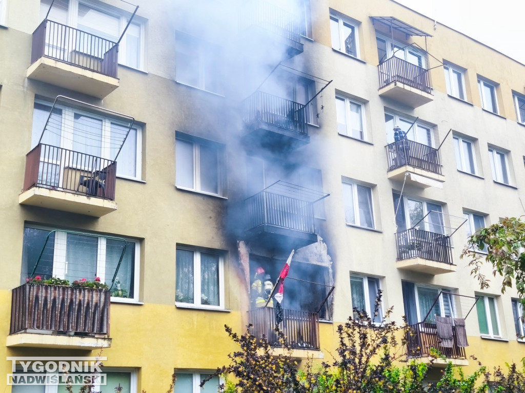 Pożar mieszkania na ul. Matejki w Tarnobrzegu