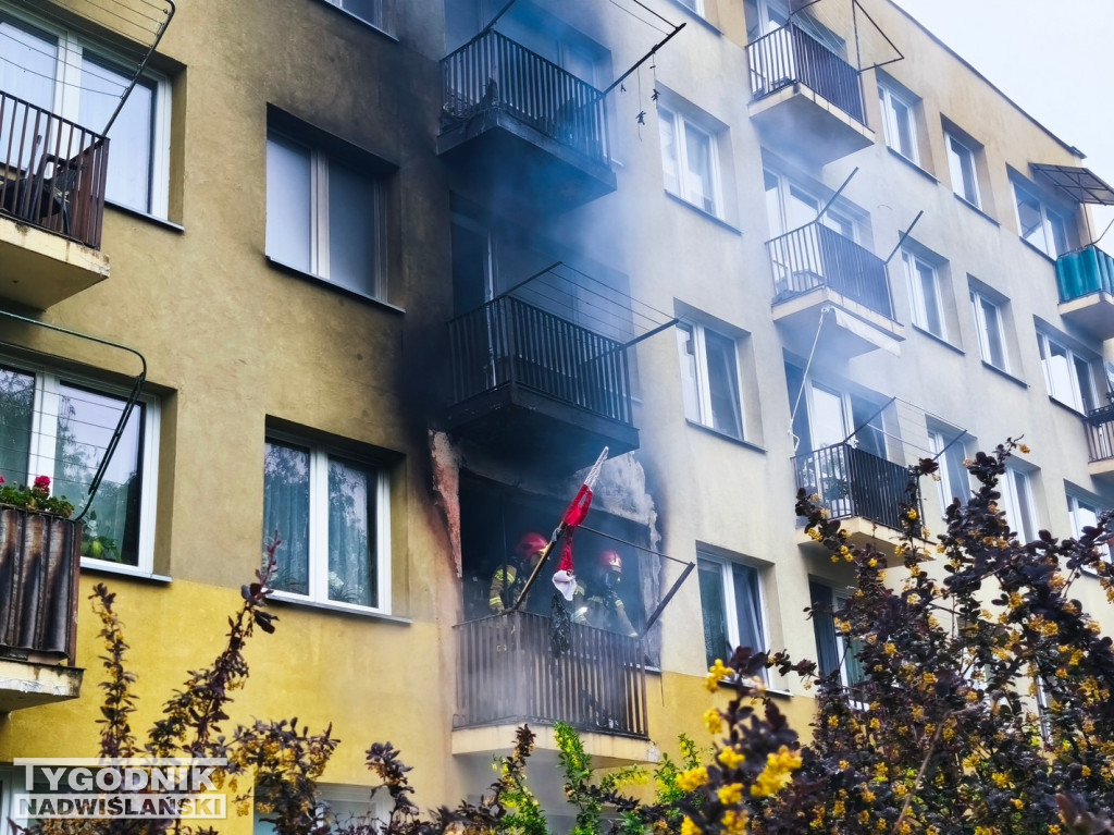 Pożar mieszkania na ul. Matejki w Tarnobrzegu