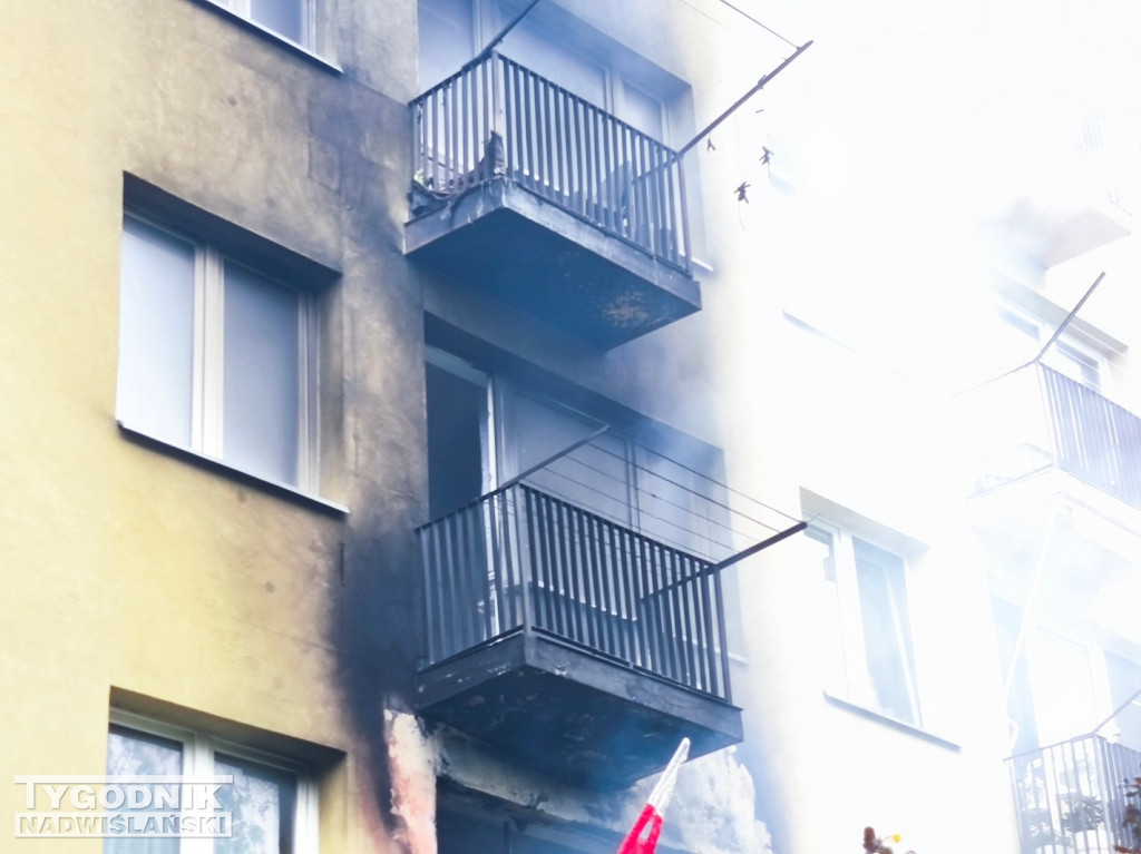 Pożar mieszkania na ul. Matejki w Tarnobrzegu