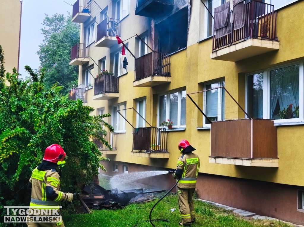 Pożar mieszkania na ul. Matejki w Tarnobrzegu