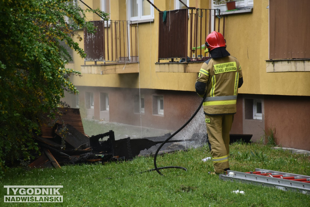 Pożar mieszkania na ul. Matejki w Tarnobrzegu