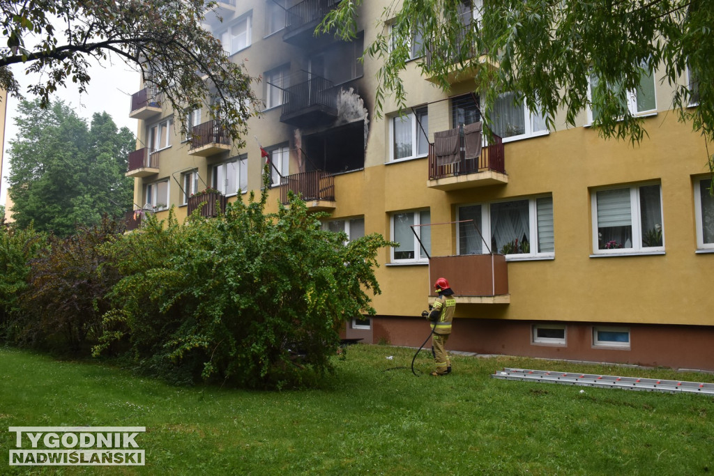Pożar mieszkania na ul. Matejki w Tarnobrzegu