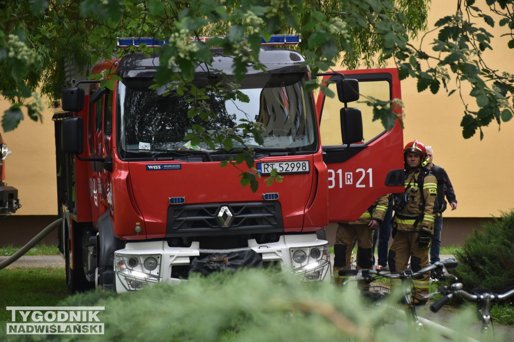 Pożar mieszkania na ul. Matejki w Tarnobrzegu