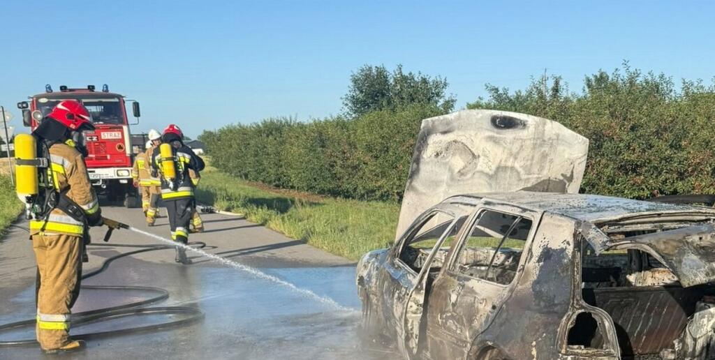Pożar auta w Goźlicach