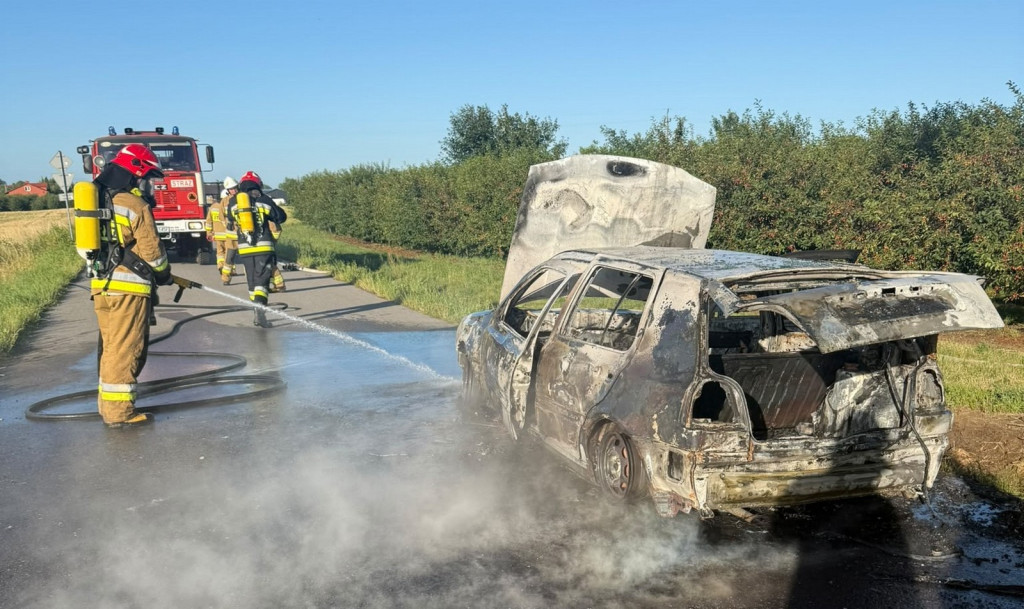 Pożar auta w Goźlicach