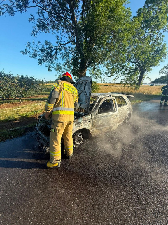 Pożar auta w Goźlicach