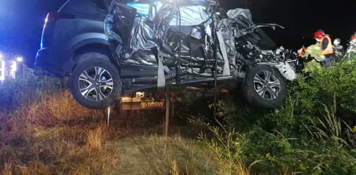 Wypadek na przejeździe kolejowym w Zalesiu Gorzyckim [zdjęcia]