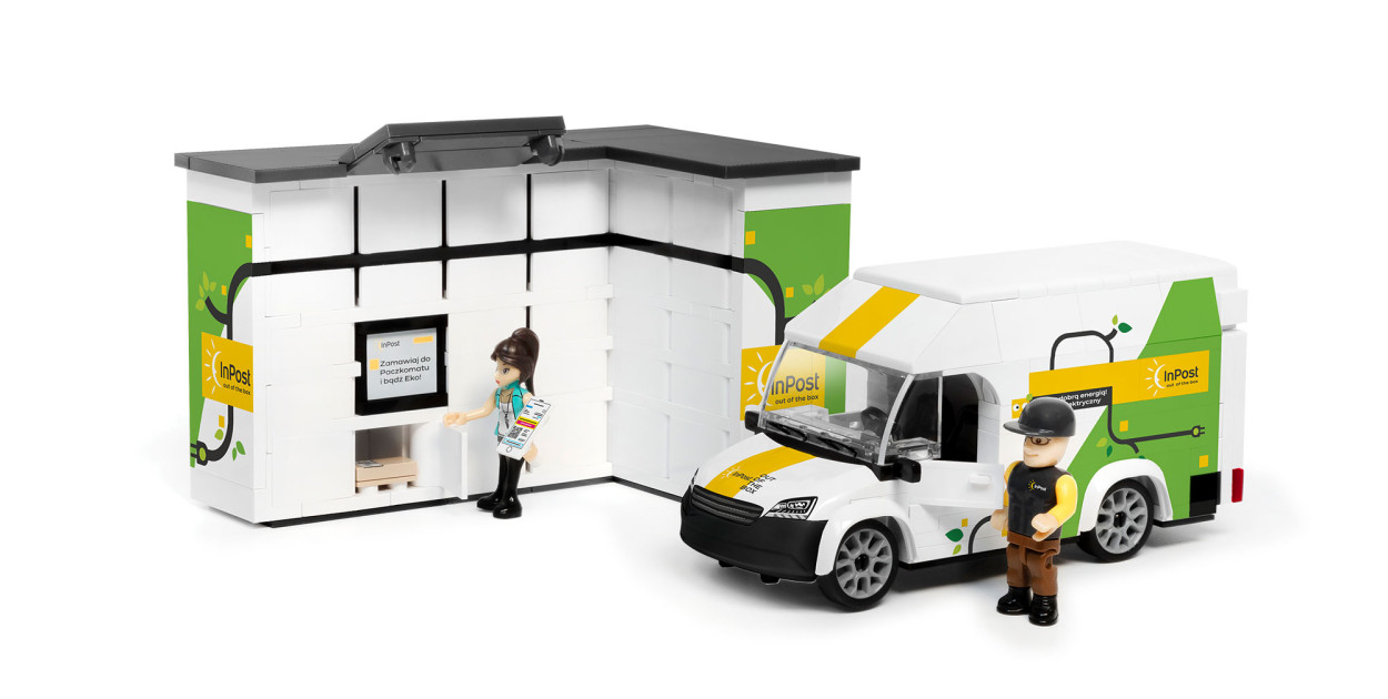 Zestaw klocków Paczkomat® z samochodem eko – nauka poprzez zabawę