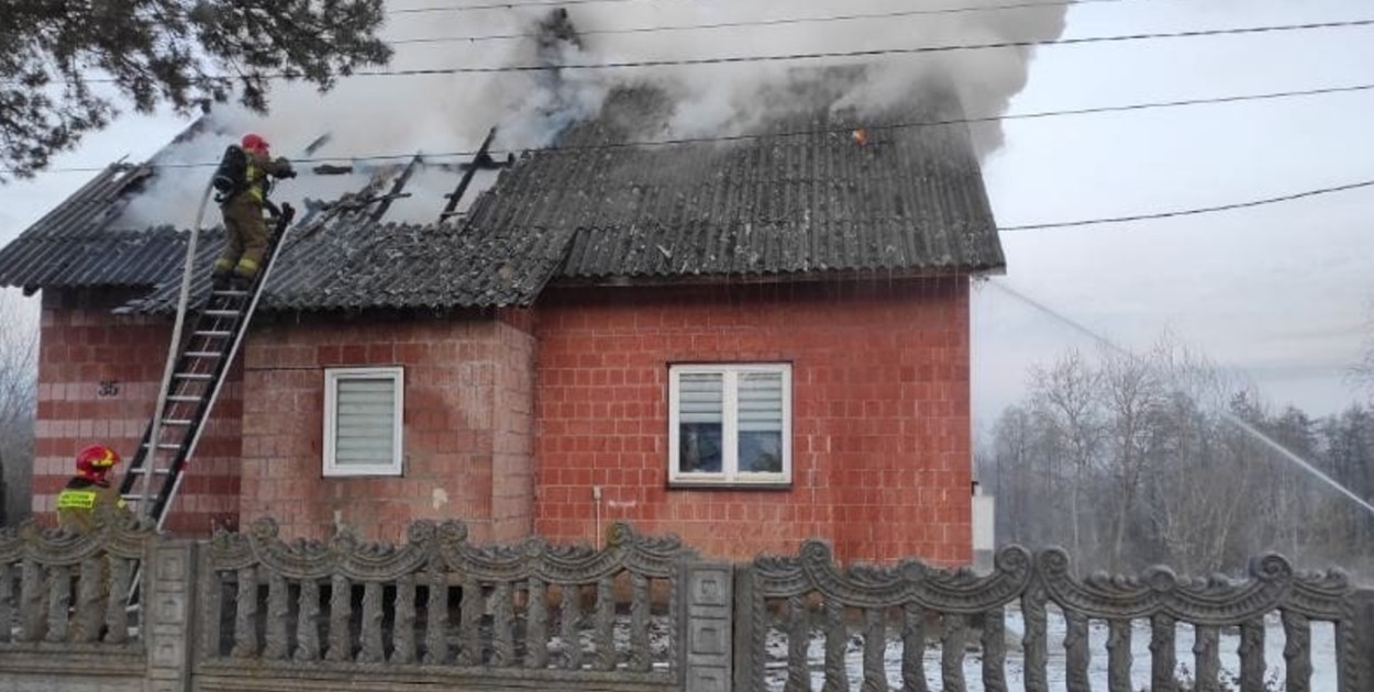 Pożar domu w Dacharzowie.
