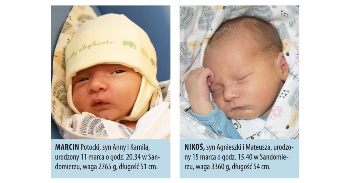 Zapraszamy do obejrzenia zdjęć dzieci, które w ostatnich tygodniach urodziły się w szpitalach w Tarnobrzegu i Sandomierzu.