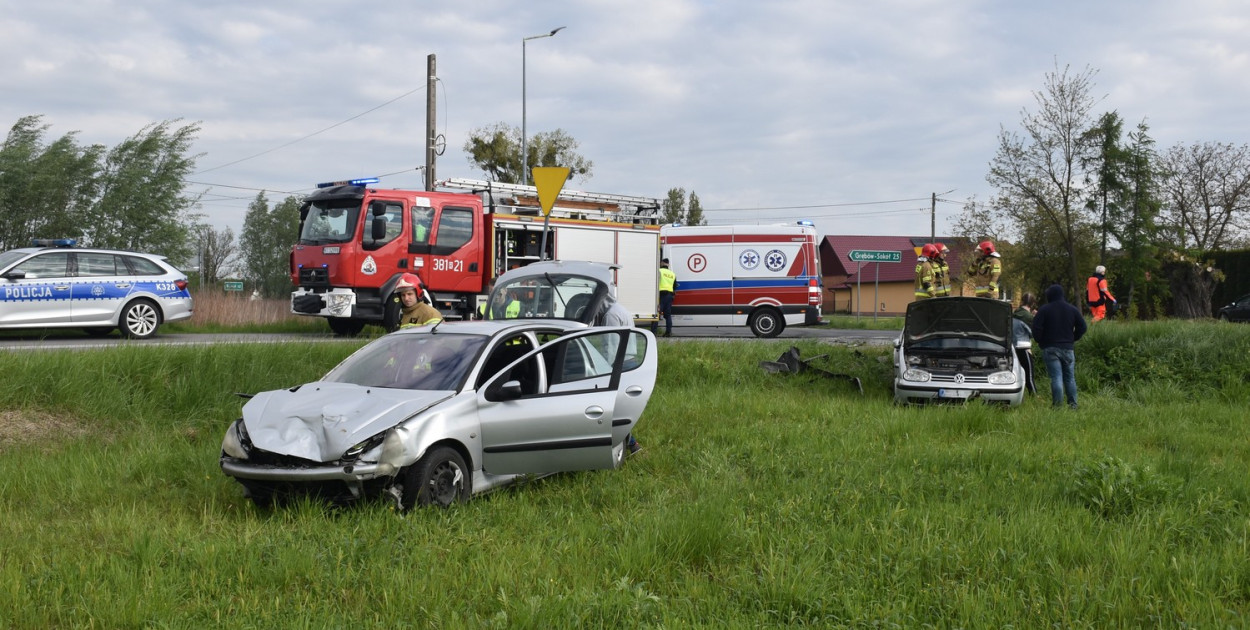 Wypadek w Grębowie.