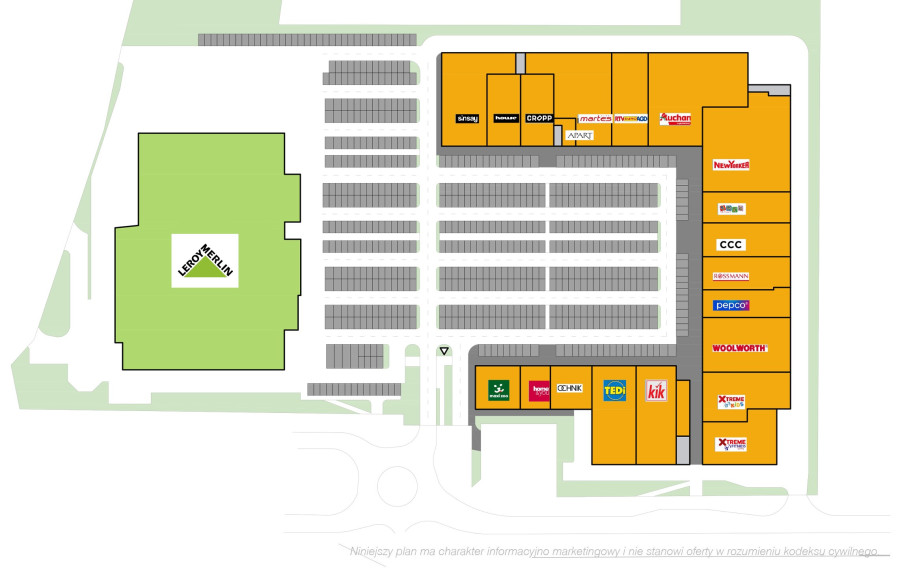 Plan centrum handlowego N-Park Tarnobrzeg