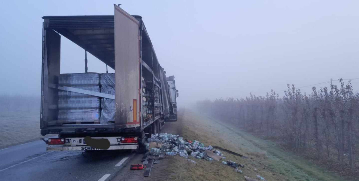 Pożar naczepy w powiecie sandomierskim.