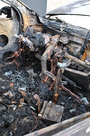Pożar samochodu w Tarnobrzegu-6487