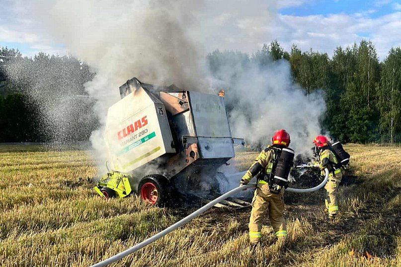 Pożar prasy do słomy