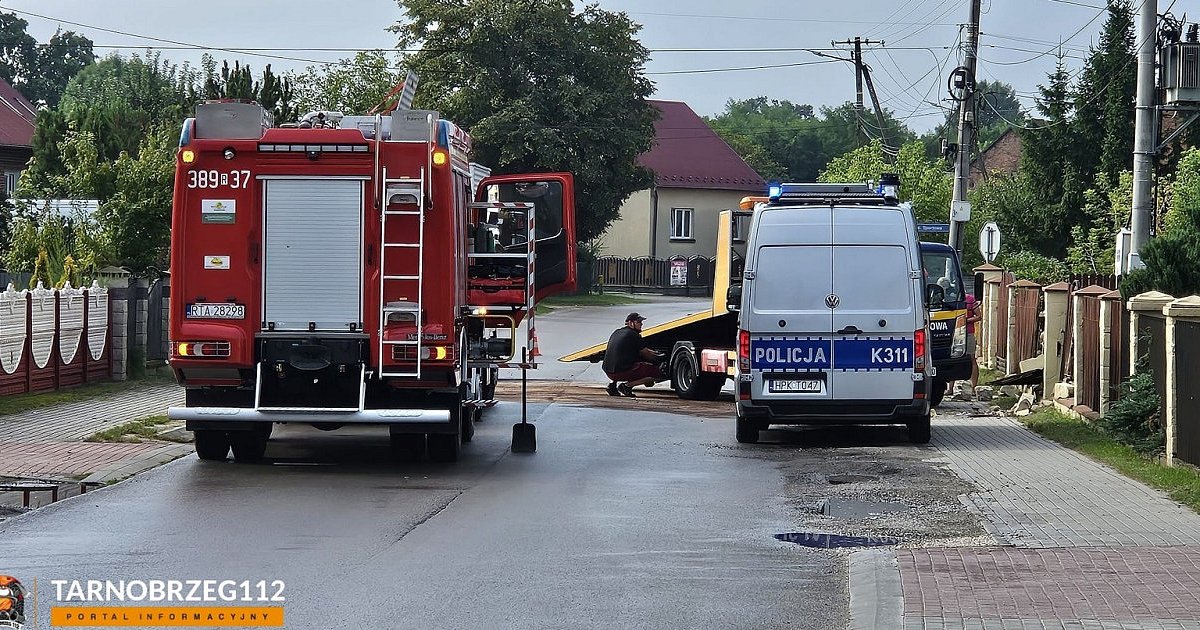 Osobowe BMW staranowało płot posesji w Stalach niedaleko Tarnobrzega  [ZDJĘCIA]