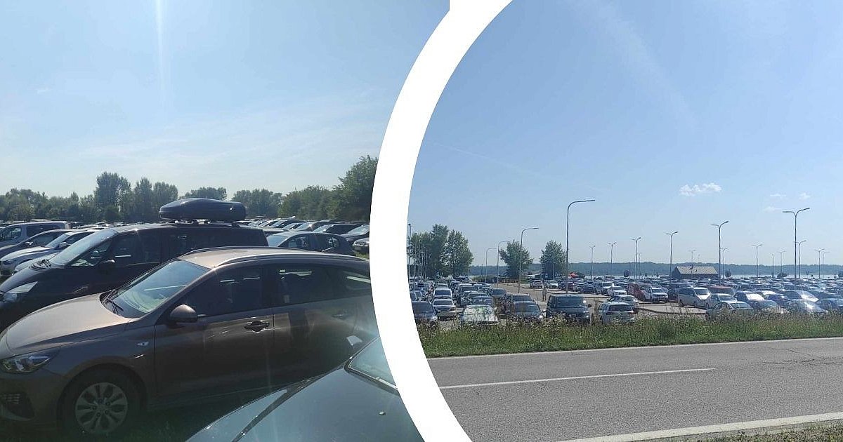 Ogromne korki i brak miejsc parkingowych nad Jeziorem Tarnobrzeskim [ZDJĘCIA]