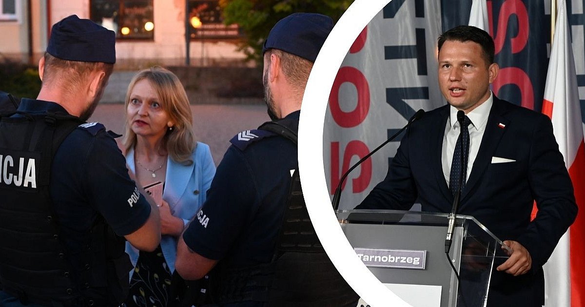 Interwencja policji na spotkaniu Sławomira Mentzena z tarnobrzeżanami [FOTO] [WIDEO]