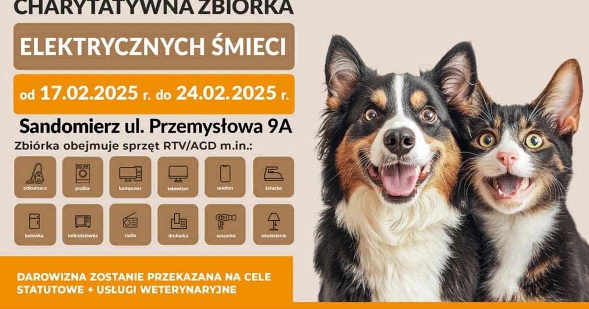 Charytatywna zbiórka elektrośmieci w Sandomierzu. Dochód z akcji trafi do Przytuliska na Wiśniowej