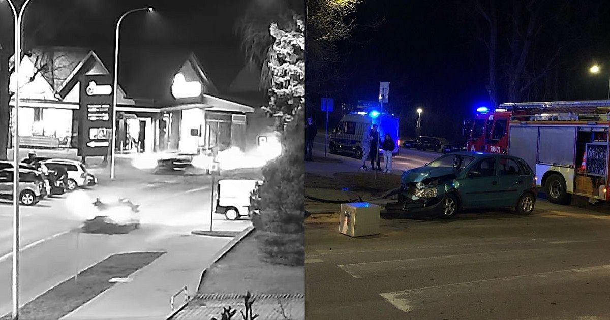 Nocne wyścigi obok komendy policji w Tarnobrzegu? Doszło do wypadku [WIDEO]