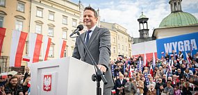 Trzaskowski na wieczorze wyborczym w Sandomierzu 