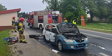 Pożar auta w Stalach, na drodze Tarnobrzeg – Stalowa Wola [ZDJĘCIA]-222424