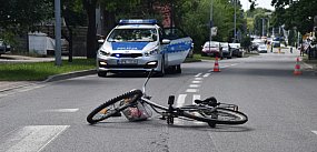 Potrącenie rowerzysty obok szpitala w Tarnobrzegu
