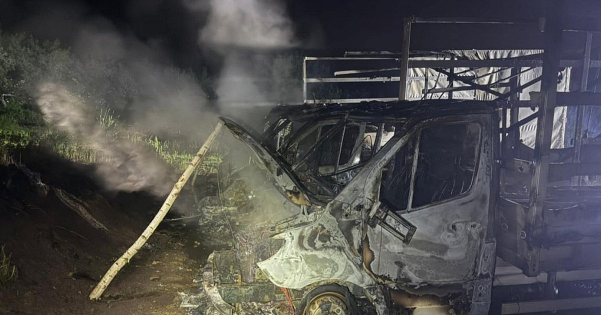Spłonęły trzy dostawcze mercedesy. Policja bada okoliczności nocnego pożaru w gm. Samborzec [ZDJĘCIA]