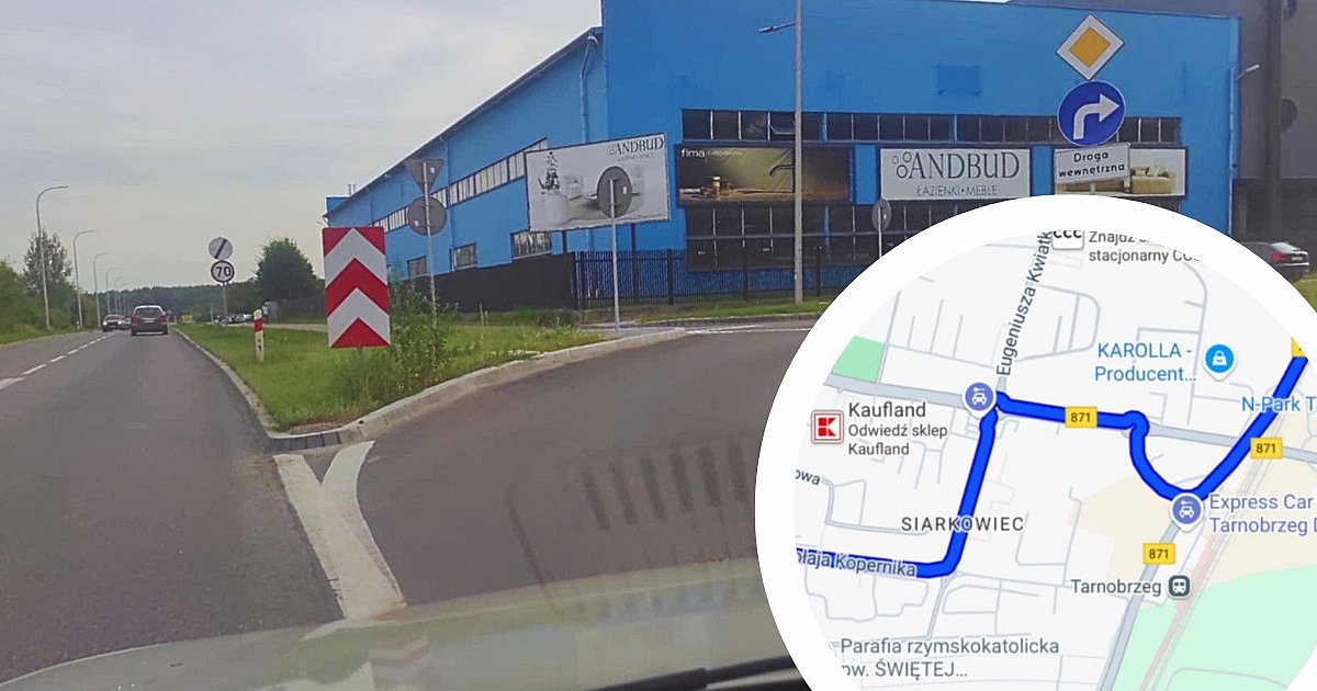 Nowy zjazd z obwodnicy Tarnobrzega nadal niewidoczny w mapach Google