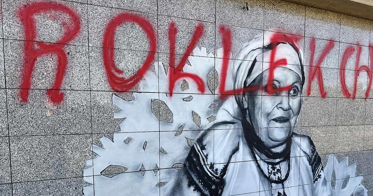 Jakiś idiota zniszczył mural Marii Kozłowej nad Jeziorem Tarnobrzeskim