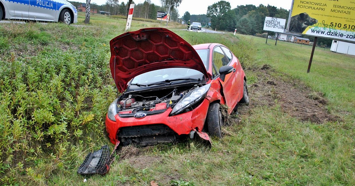 W Jamnicy auto wpadło do rowu. Dwie osoby w szpitalu [ZDJĘCIA]