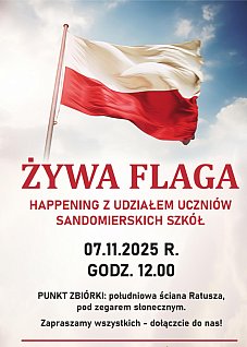 Happening "Żywa flaga" w Sandomierzu
