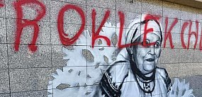 Jakiś idiota zniszczył mural nad Jeziorem Tarnobrzeskim