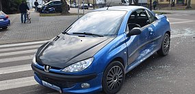 Zderzenie aut obok komendy policji w Tarnobrzegu