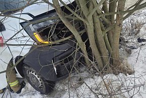 Groźny wypadek na drodze wojewódzkiej. Dwie osoby trafiły do szpitala [ZDJĘCIA]