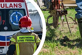 Wypadek podczas prac rolniczych w Ślęzakach
