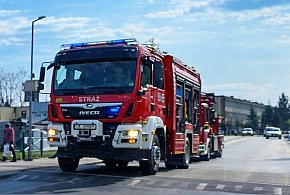 Pożar drogerii w centrum Staszowa