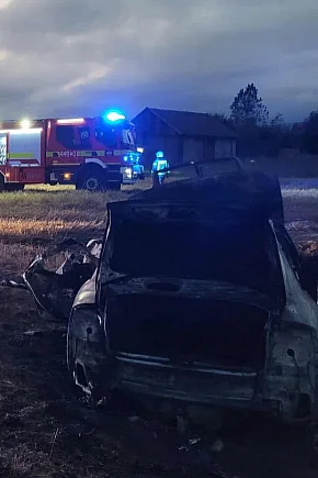 Pożar auta w gm. Baćkowice-10317