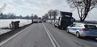 Wypadek na DK9. Laweta uderzyła w ciągnik rolniczy