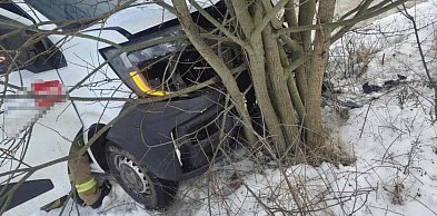 Groźny wypadek na drodze wojewódzkiej. Dwie osoby trafiły do szpitala [ZDJĘCIA]